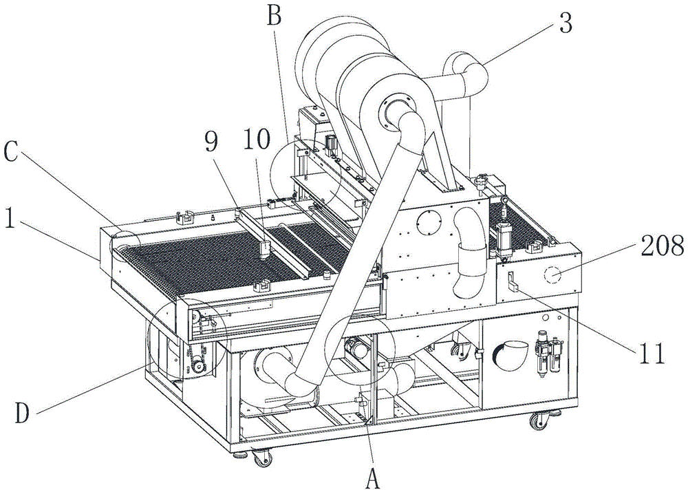 一种带有管道装置的转印纸撒粉机的制作方法