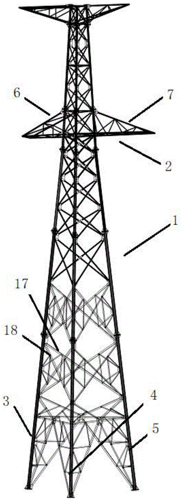 一种220kV复合横担三角形截面钢管塔的制作方法