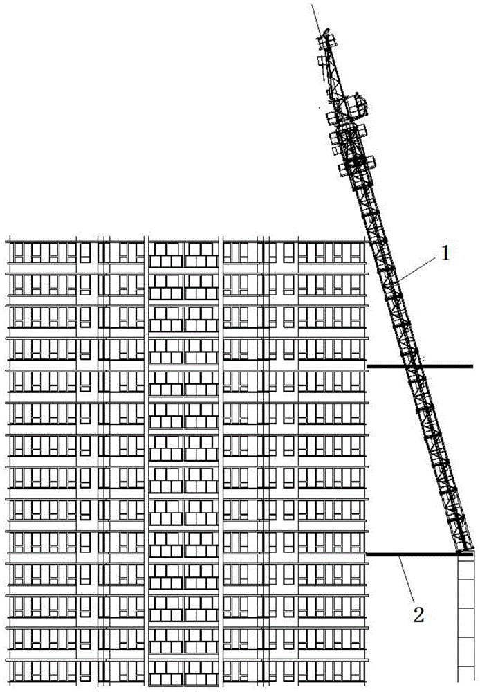 一种倾斜断裂塔吊的加固装置的制作方法