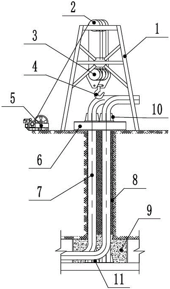 垂直钻孔内多管路下管方法与流程