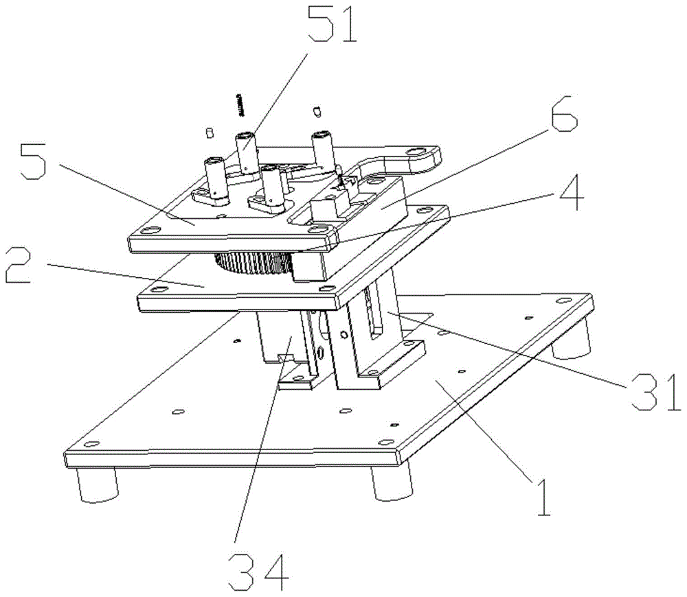 一种转盘式开关滑杆支架双头弹套部装机构的制作方法