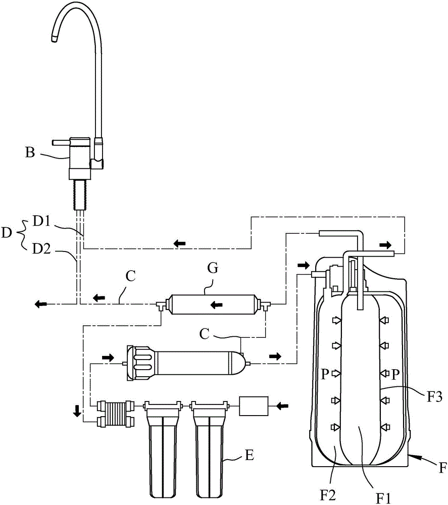 专用于水压水桶型的反渗透净水器龙头及其大水量出水方法与流程