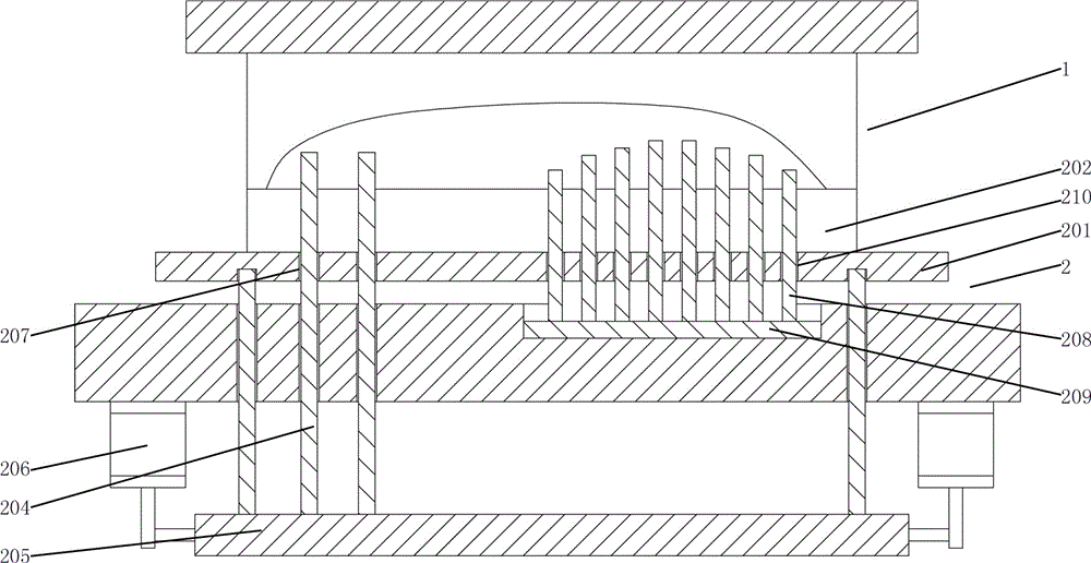 一种内嵌塑料弓弹性橡胶胸垫的模具的制作方法