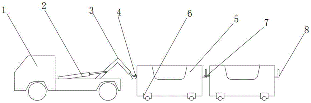 一种垃圾清运串联小勾车的制作方法