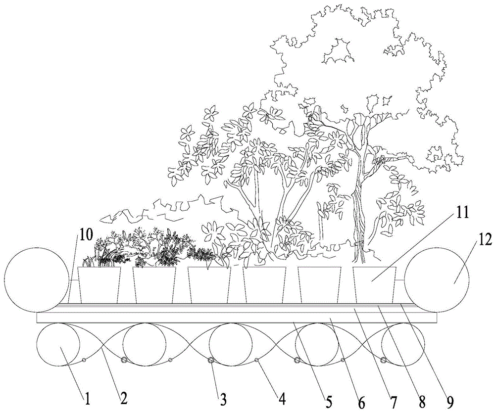 一种可种植乔木的生态浮床的制作方法