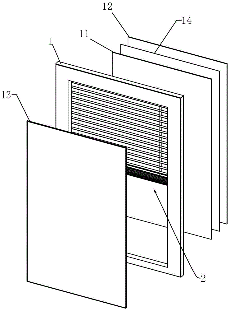 防火型夹胶内置百叶栏杆玻璃窗的制作方法