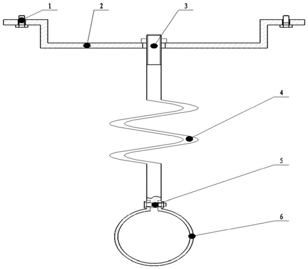 发动机排烟管的弹性悬吊装置的制作方法