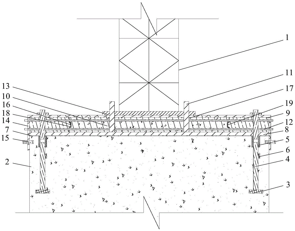 船闸混凝土浇筑塔机布置结构的制作方法