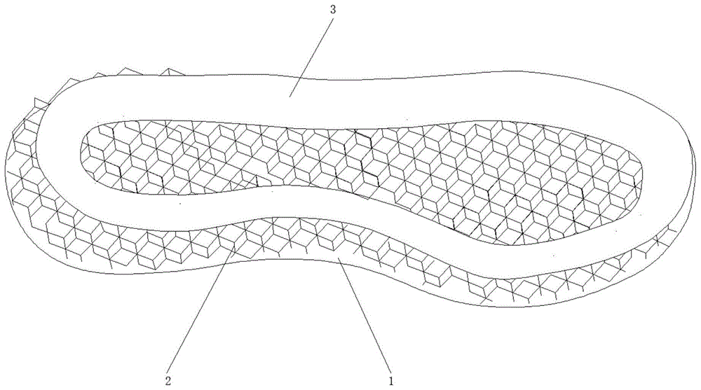 一种3D蜂巢状轻量化减震鞋底的制作方法