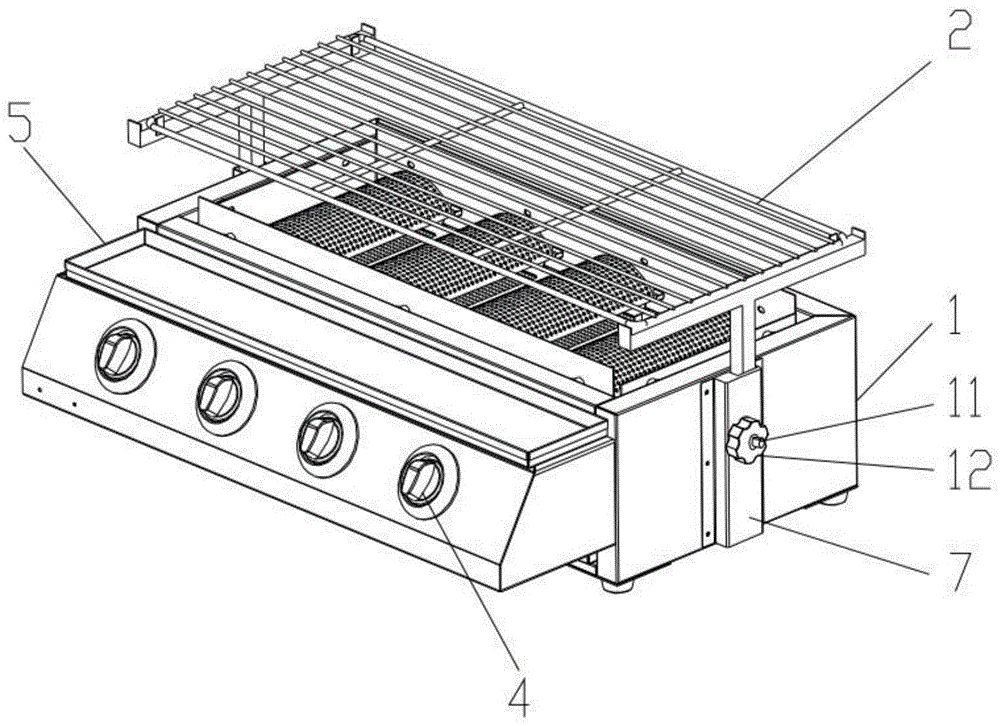 一种带有简易烤网升降机构的燃气烧烤炉的制作方法