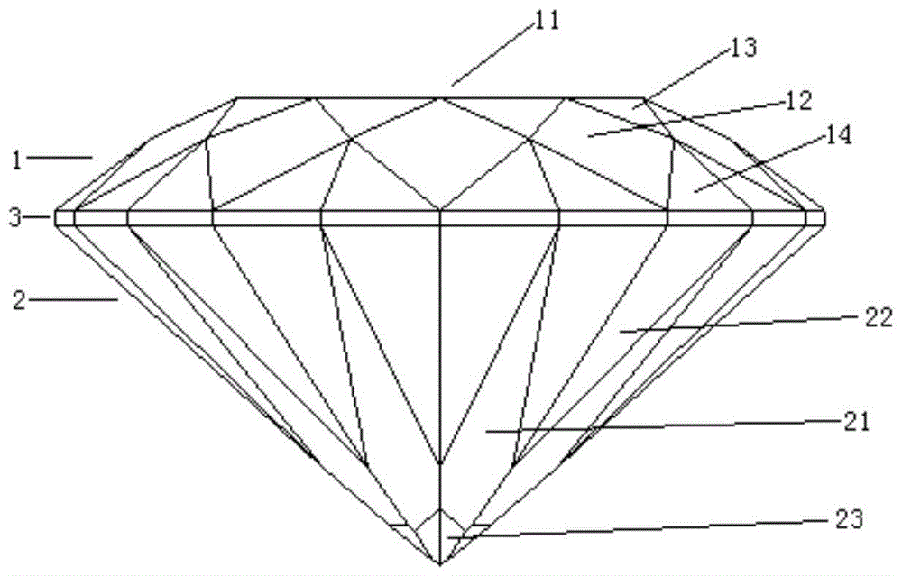 一种冠部呈现一心十箭效果的81刻面圆琢型钻石的制作方法