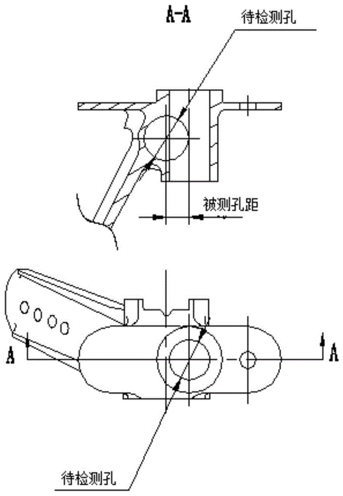 一种检验交叉孔孔距的夹具的制作方法