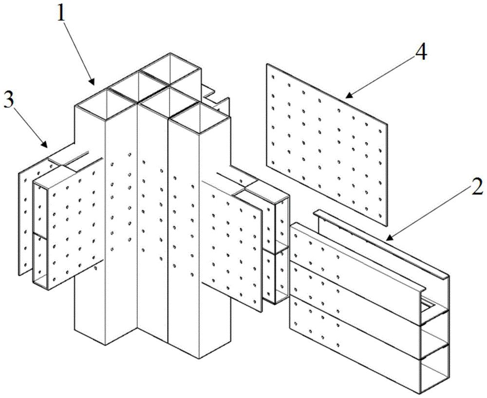 一种装配式钢管束混凝土壁式框架梁柱节点连接形式的制作方法