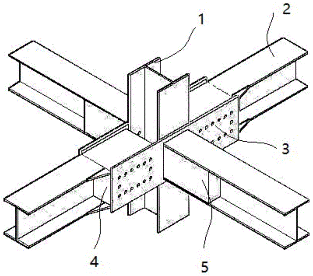 双侧板式单边螺栓连接的梁端抗扭节点的制作方法