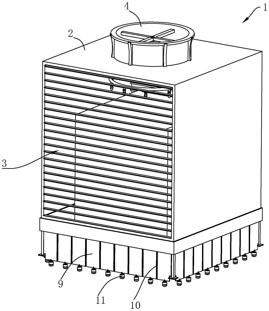 一种横流式冷却塔的制作方法
