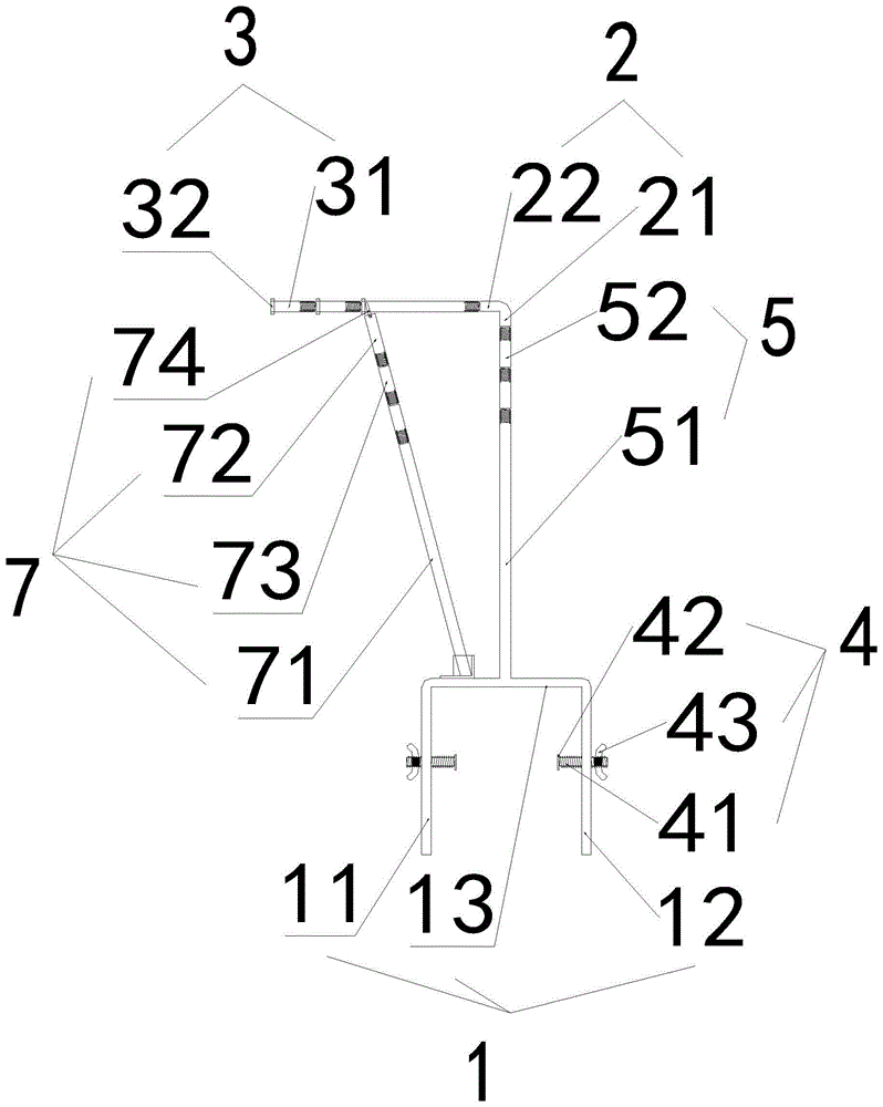 一种设于竖井口防护墙的可调式支架的制作方法