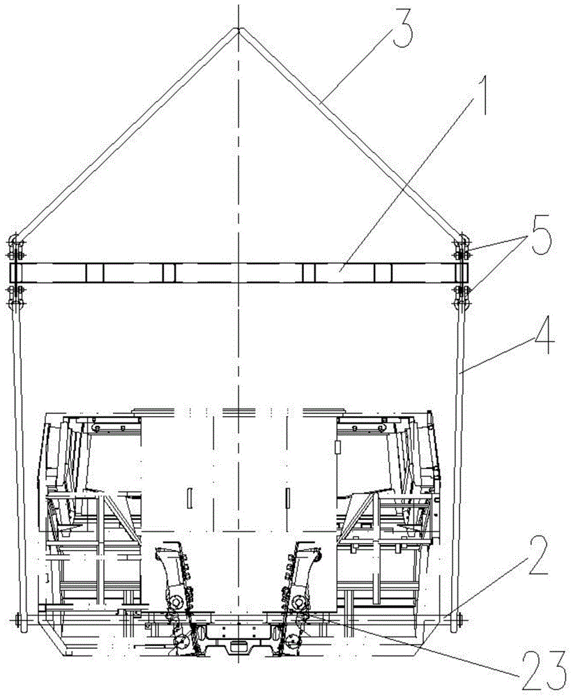 一种驾驶室壳体与车架大梁装配体专用吊具装置的制作方法