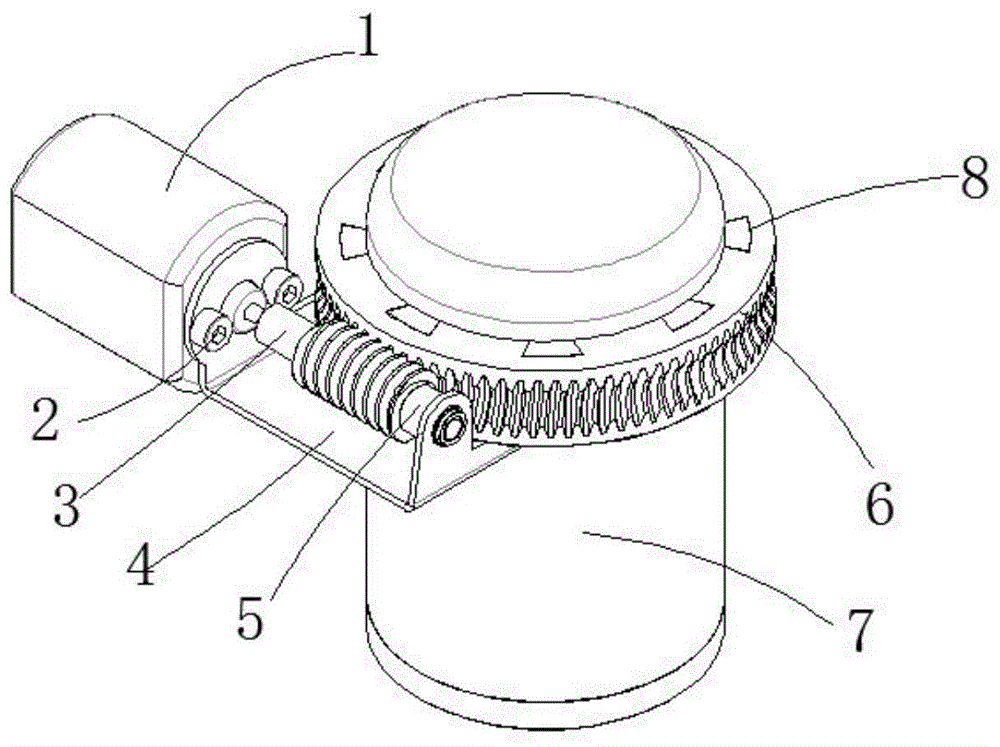 一种四通换向阀上的电机蜗轮蜗杆式传动机构的制作方法