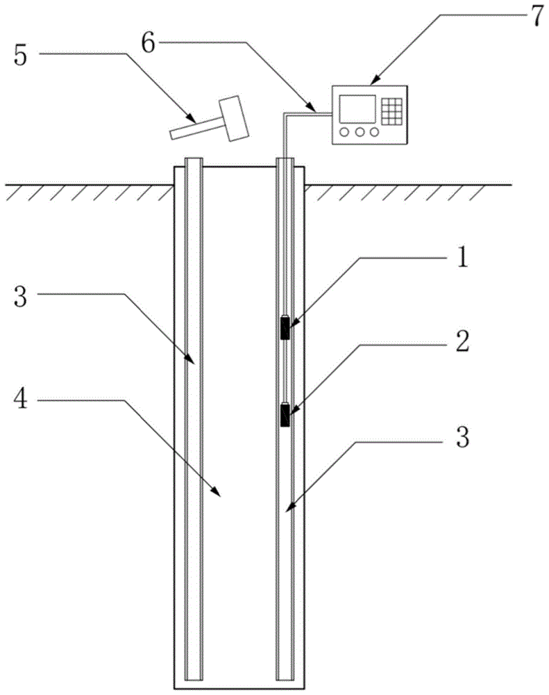 基桩的孔中双测点低应变完整性检测装置及方法与流程