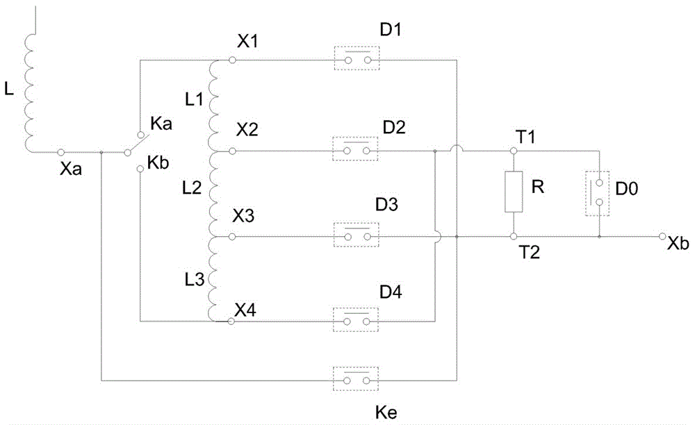 一种带极性转换的交错并联式七档变压器有载调压电路的制作方法
