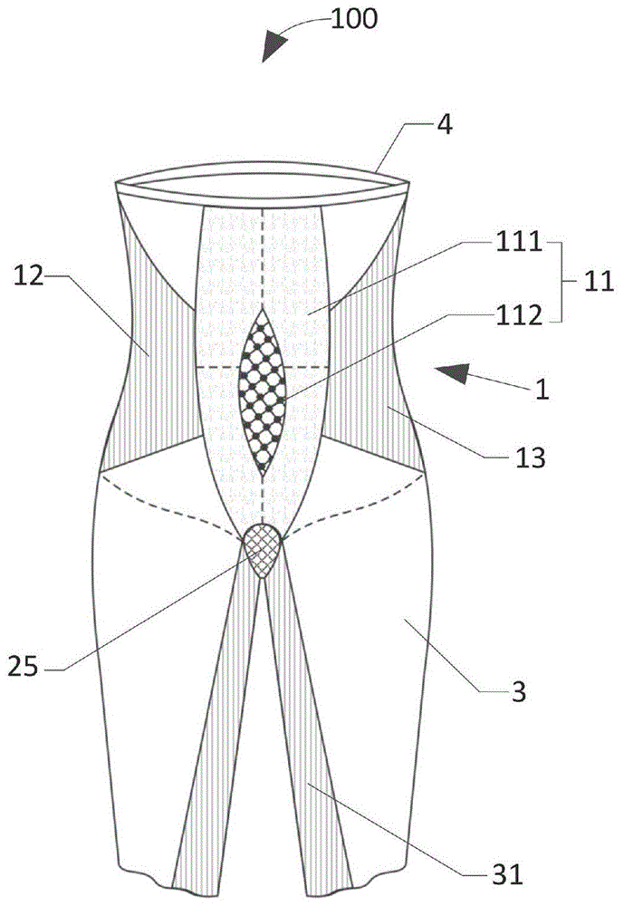 一种碧玺发热理疗高腰提臀塑裤的制作方法