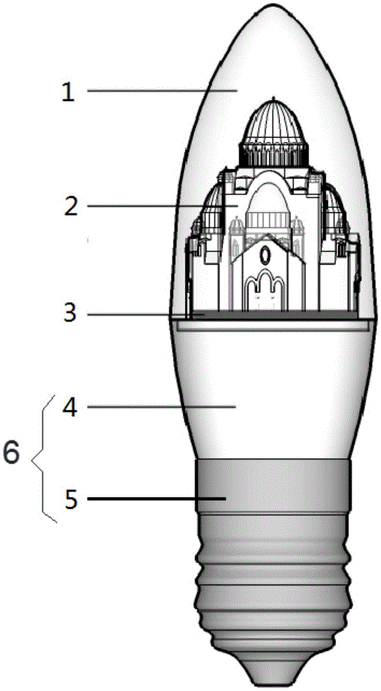 背景技术:市面上的灯泡大致结构为塑料或者合成材料外壳,内部光源为多