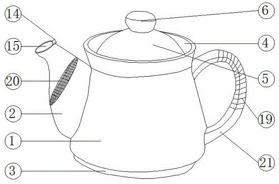 一种具有阻隔茶叶溢出的陶瓷茶壶的制作方法