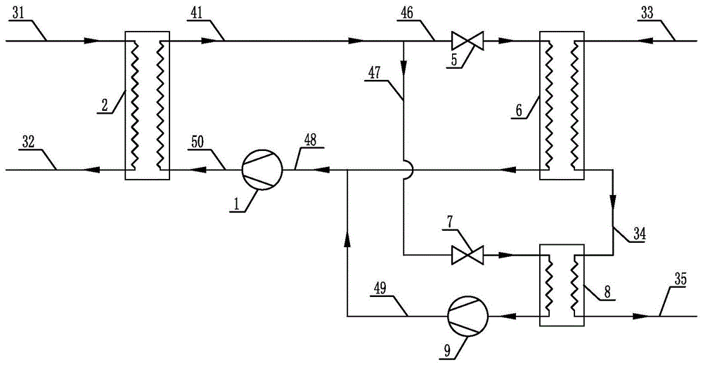 一种深度冷凝乏汽的双级压缩热泵循环系统的制作方法