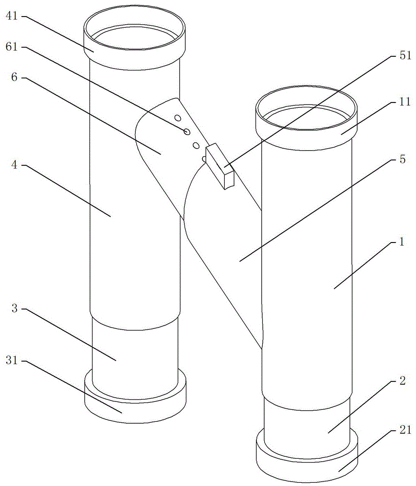 一种建筑排水用可调节的h管的制作方法