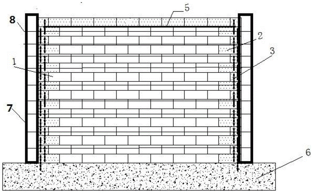 一种带有多孔砖的生土砖墙体的制作方法
