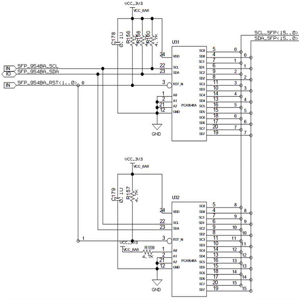 一种用PCA9548A扩展芯片进行IIC扩展的电路的制作方法