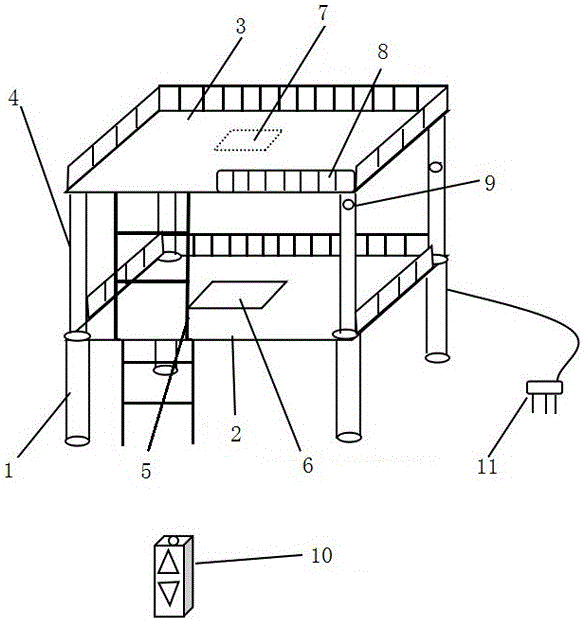 一种可升降双层床的制作方法