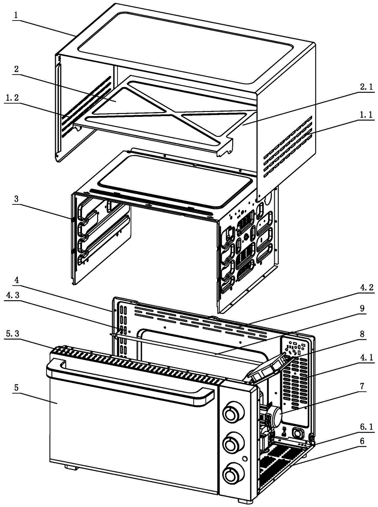 电烤箱的双重散热结构的制作方法
