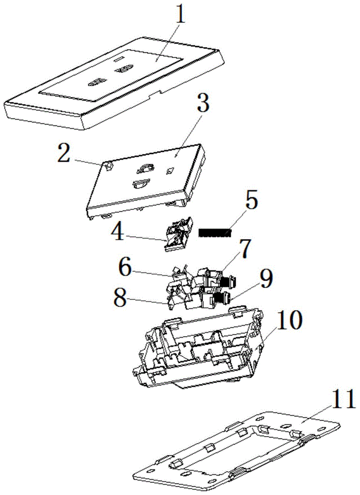 一种嵌入式两孔带指示灯插座的制作方法