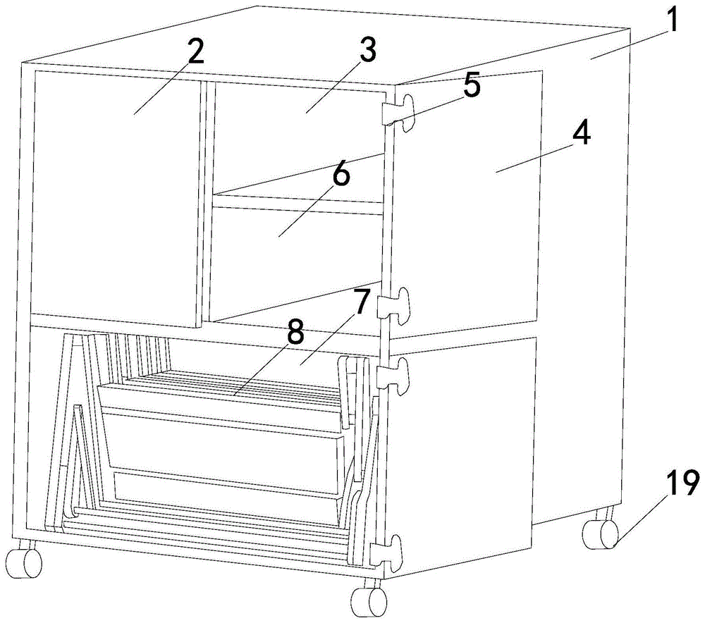 一种可伸缩餐桌的多功能小储物柜的制作方法