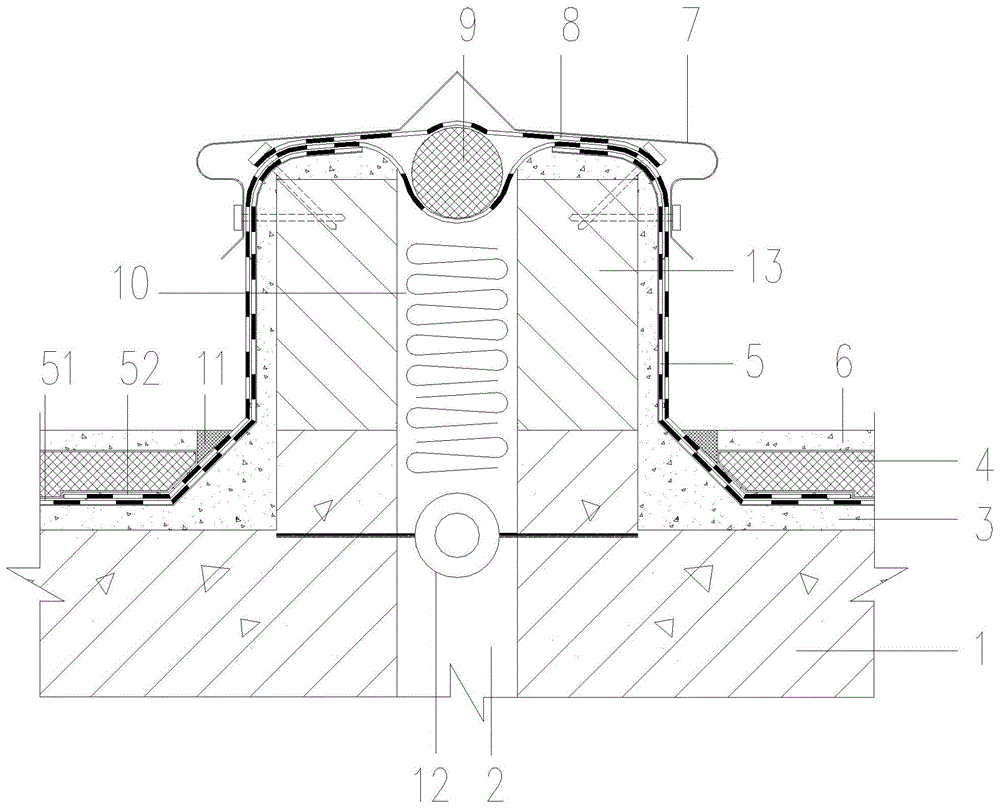 一种倒置式保温屋面变形缝节点防水结构的制作方法