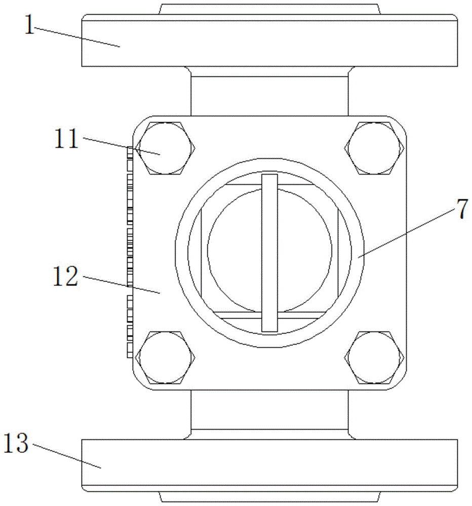 一种兼有视镜和球形止回阀两种功能的衬氟阀门结构的制作方法