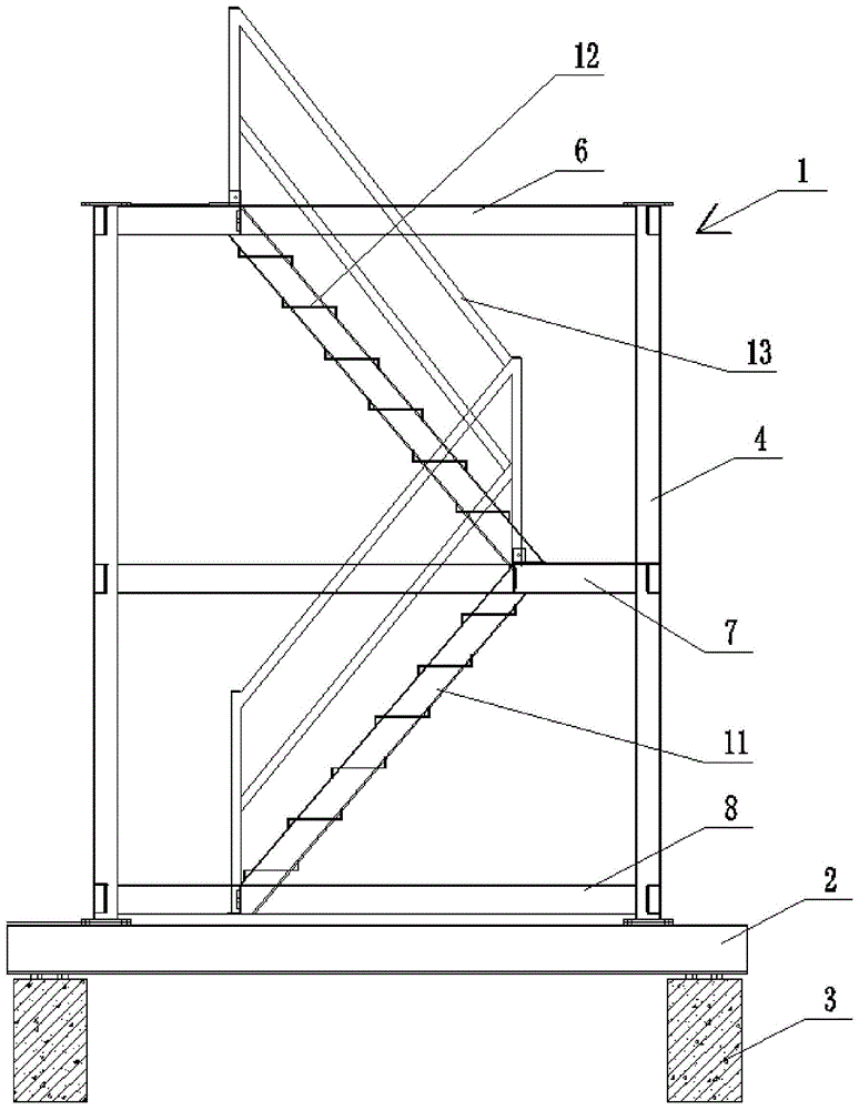 新型装配式结构施工临时用钢爬梯的制作方法