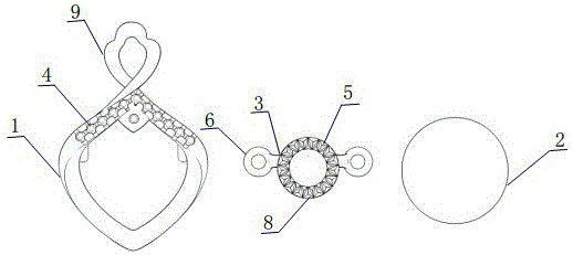 一种双层心形闪动吊坠的制作方法