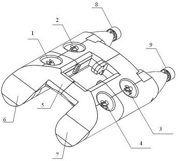 一种基于模糊控制算法的六螺旋桨可下潜式航行器的制作方法