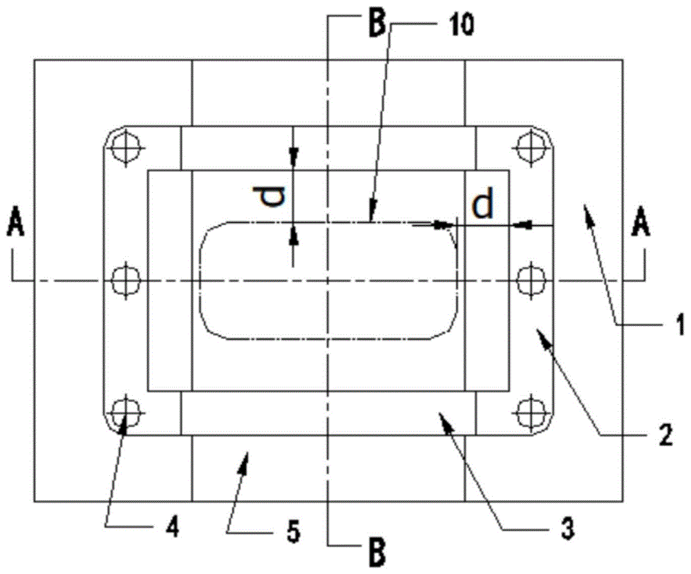一种具有圆弧型排水槽的永磁铁氧体磁瓦模具的上模结构的制作方法