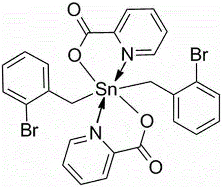 一种二（2-吡啶甲酸）二（邻溴苄基）锡配合物及制备方法与应用与流程