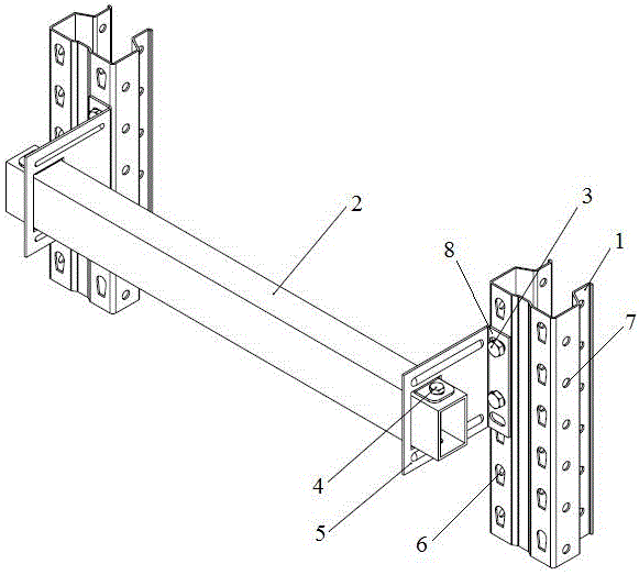 一种重型横梁式货架用背档杆结构的制作方法
