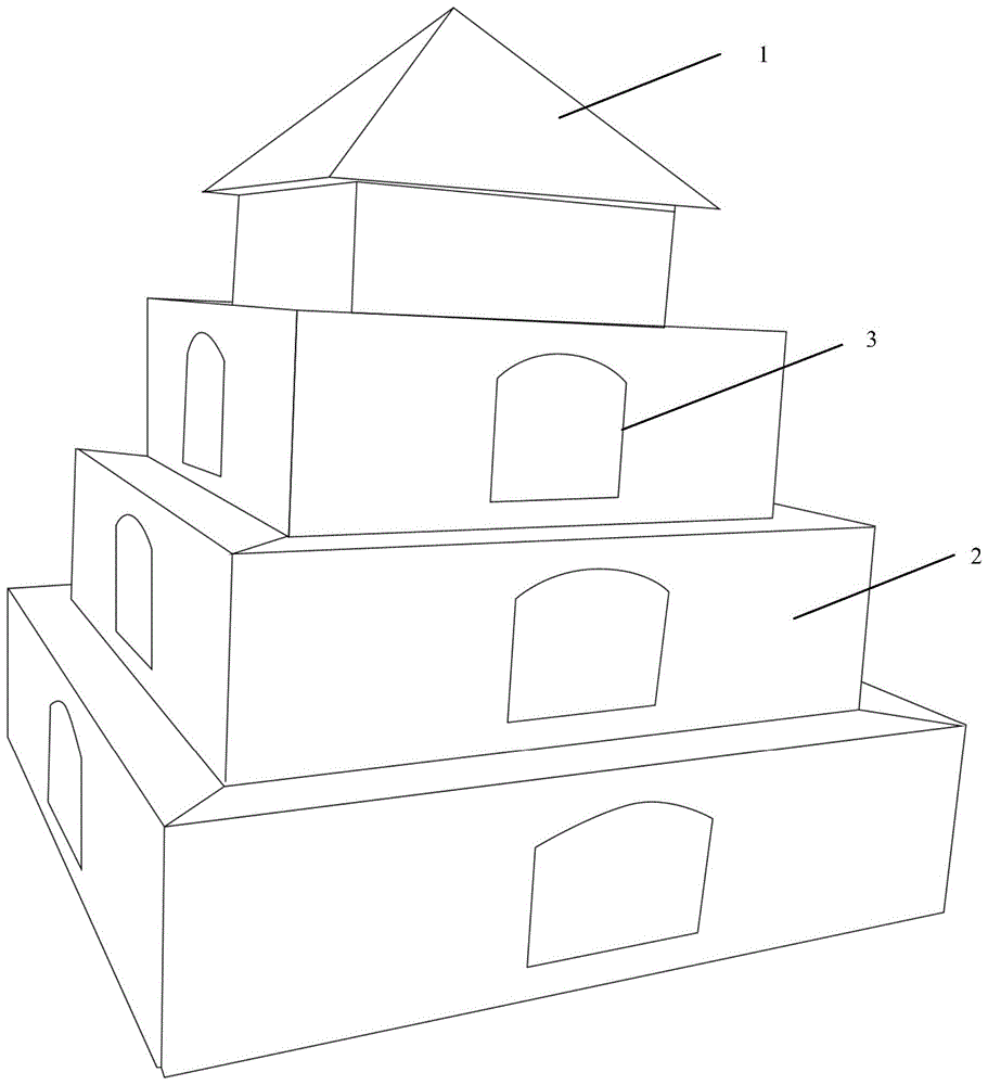 一种建筑造型多层收纳盒的制作方法