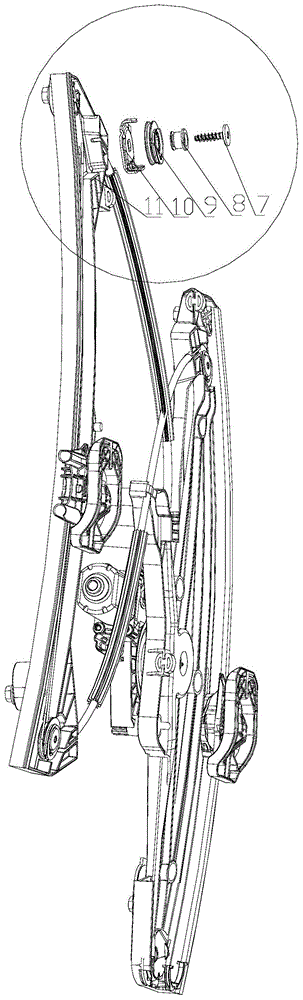 用于导轨升降器上的滑轮连接结构及所构成的导轨升降器的制作方法