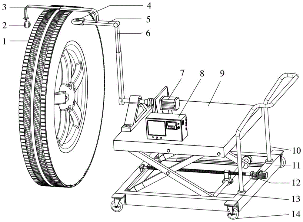 一种检测车辆轮胎内侧胎面损伤情况的装置的制作方法