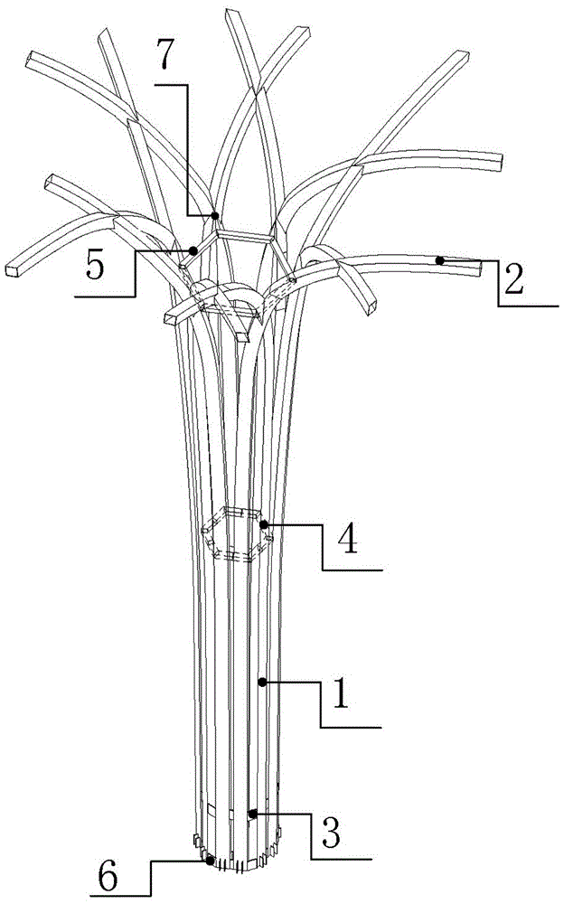 一种树状支撑柱结构的制作方法