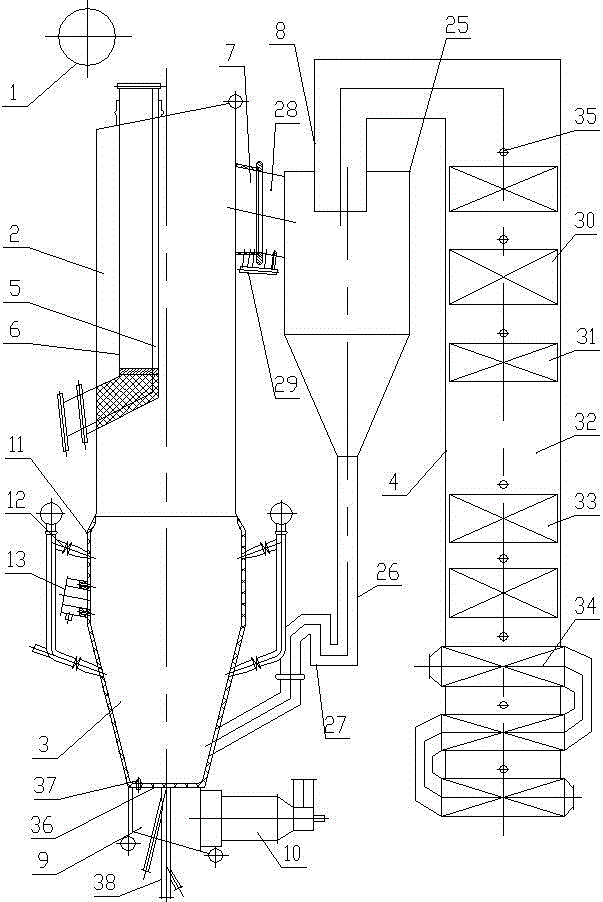 超低排放节能型生物质循环流化床锅炉的制作方法