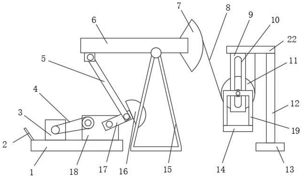 动滑轮组合装置节能型游梁抽油机的制作方法