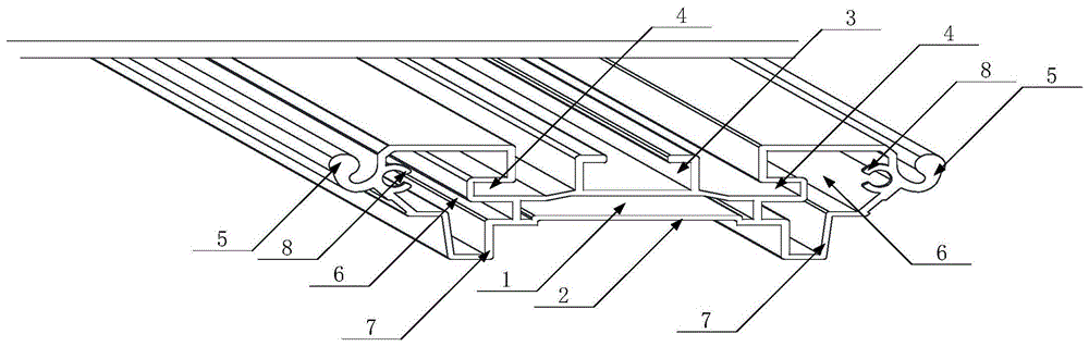 一种V型悬挂式标识主顶框铝型材的制作方法